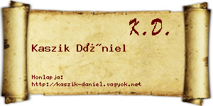 Kaszik Dániel névjegykártya